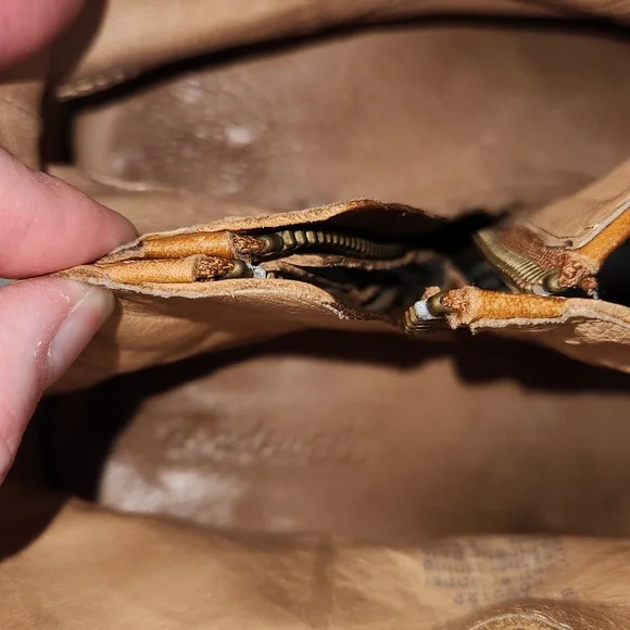 Madewell Charley Size 8.5 M Chestnut Brown Leather Booties Zip Cowboy Western - Picture 13 of 14